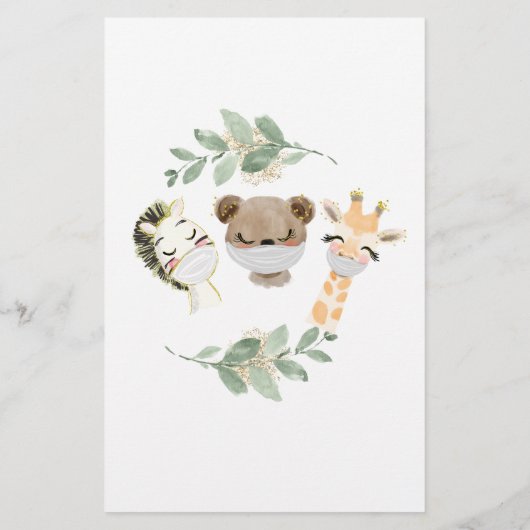 Papier Baby shower Budget Bois Eucalyptus Vert (Dos)