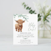 Papier Baby shower Budget Highland Cow Green Couples (Debout devant)