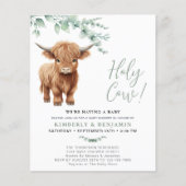 Papier Baby shower Budget Highland Cow Green Couples (Devant)