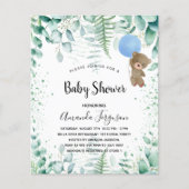Papier Baby shower budget jeune garçon eucalyptus invitat (Devant)