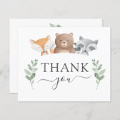 Papier Baby Shower Budget Merci Bois et Feuillage (Devant / Derrière)