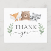 Papier Baby Shower Budget Merci Bois et Feuillage (Devant)