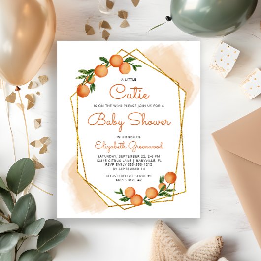 Papier Baby shower Budget Orange Little Cutie Citrus