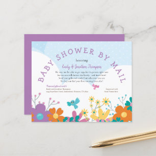 Papier Baby shower Budget Par Mail Florals Oiseaux Invita