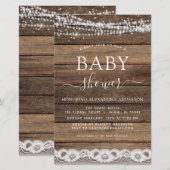 Papier Baby shower Budget Rustique Farmhouse Lace (Devant / Derrière)