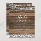 Papier Baby shower Budget Rustique Farmhouse Lace (Devant / Derrière)