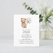 Papier Baby shower Budget Script Ballons d'ours Invitatio (Debout devant)