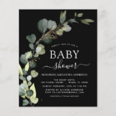 Papier Baby shower Budget Vert Eucalyptus Invitations (Devant)