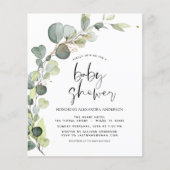 Papier Baby shower Budget Vert Eucalyptus Invitations (Devant)