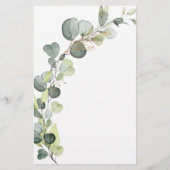 Papier Baby shower Budget Vert Eucalyptus Invitations (Dos)