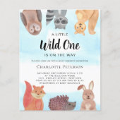 Papier Baby shower Budget Wild One Animals Invitation (Devant)