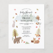 Papier Baby shower budgétaire Animaux de bois Invitation (Devant)