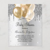 Papier Baby shower budgétaire argent or ballons parties s (Devant)