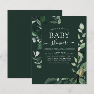 Papier Baby shower budgétaire Emerald Green Botanical