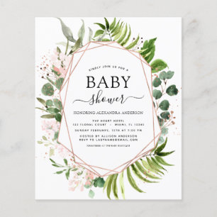 Papier Baby shower budgétaire Eucalyptus Botanique Géomét