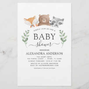 Papier Baby shower budgétaire Eucalyptus des bois