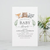 Papier Baby shower budgétaire Eucalyptus des bois (Debout devant)