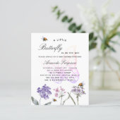 Papier Baby shower budgétaire fleur sauvage papillon (Debout devant)