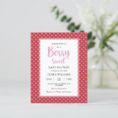 Papier Baby shower budgétaire fraise Invitation (Debout devant)