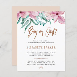 Papier Baby shower budgétaire genre révéler l'invitation