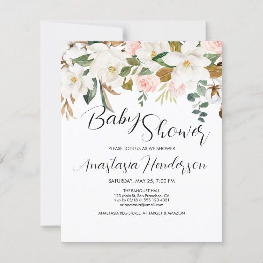 Papier BABY SHOWER BUDGÉTAIRE Invitation. (Devant)