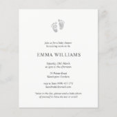Papier Baby shower budgétaire Invitation Gris Empreinte (Devant)