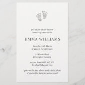 Papier Baby shower budgétaire Invitation Gris Empreinte (Devant)