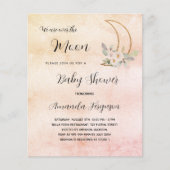 Papier Baby shower budgétaire lune blush rose or invitati (Devant)