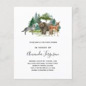 Papier Baby shower budgétaire ours forestier (Devant)