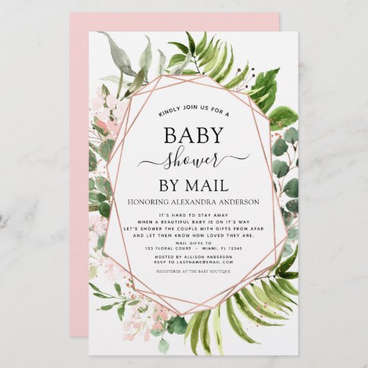 Papier Baby shower budgétaire par Mail Greenery Invitatio (Devant / Derrière)