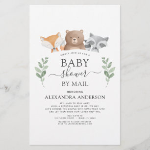 Papier Baby shower Budgétaire Par Mail Woodland Invitatio