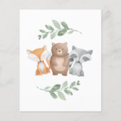 Papier Baby shower Budgétaire Par Mail Woodland Invitatio (Dos)