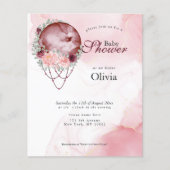 Papier Baby shower budgétaire Pleine lune rustique rose (Devant)