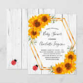 Papier Baby shower budgétaire tournesol ladybug invitatio (Devant / Derrière)