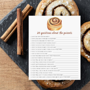Papier Baby shower Bun - 20 questions sur parent