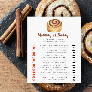 Papier Baby shower Bun - jeu maman ou papa