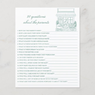 Papier Baby shower café - 20 questions sur les parents