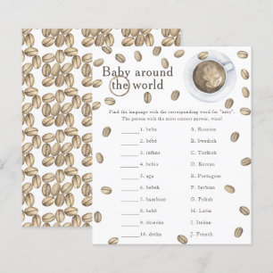 Papier Baby shower café - Baby autour du monde jeu