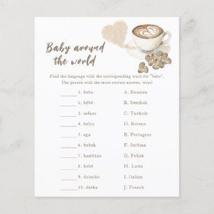 Papier Baby shower café - Baby autour du monde jeu