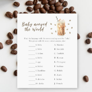 Papier Baby shower café - Baby autour du monde jeu