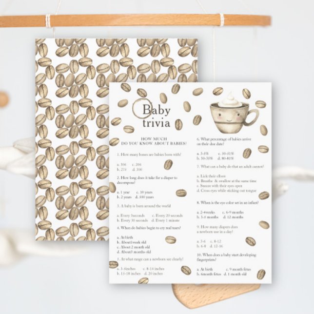 Papier Baby shower Café bébé - Jeu de quiz bébé (Créateur téléchargé)