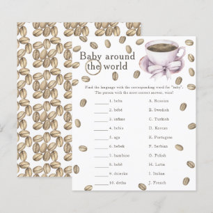 Papier Baby shower café - Jeu bébé autour du monde