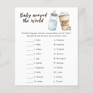 Papier Baby shower café - Jeu bébé autour du monde