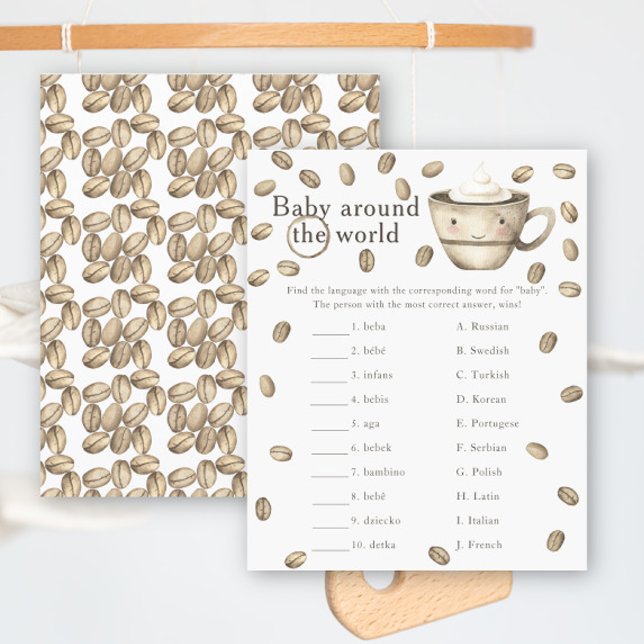 Papier Baby-shower café - Jeu bébé autour du monde (Créateur téléchargé)