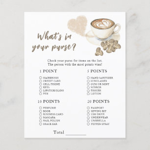 Papier Baby shower café - Jeu de devinette du contenu de