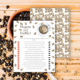 Papier Baby shower café - jeu maman ou papa