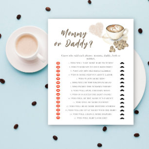 Papier Baby shower café - jeu maman ou papa