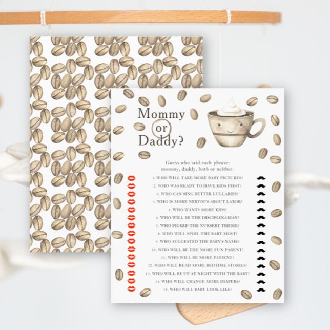 Papier Baby shower café - jeu maman ou papa (Créateur téléchargé)