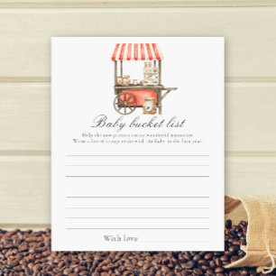 Papier Baby shower café - Liste de choses à faire pour bé