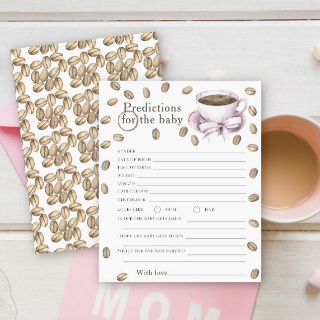 Papier Baby shower café - prédictions et conseils bébé (Créateur téléchargé)